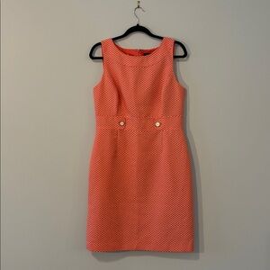 Tahari-Levine Studio Coral Polka Dot Dress
